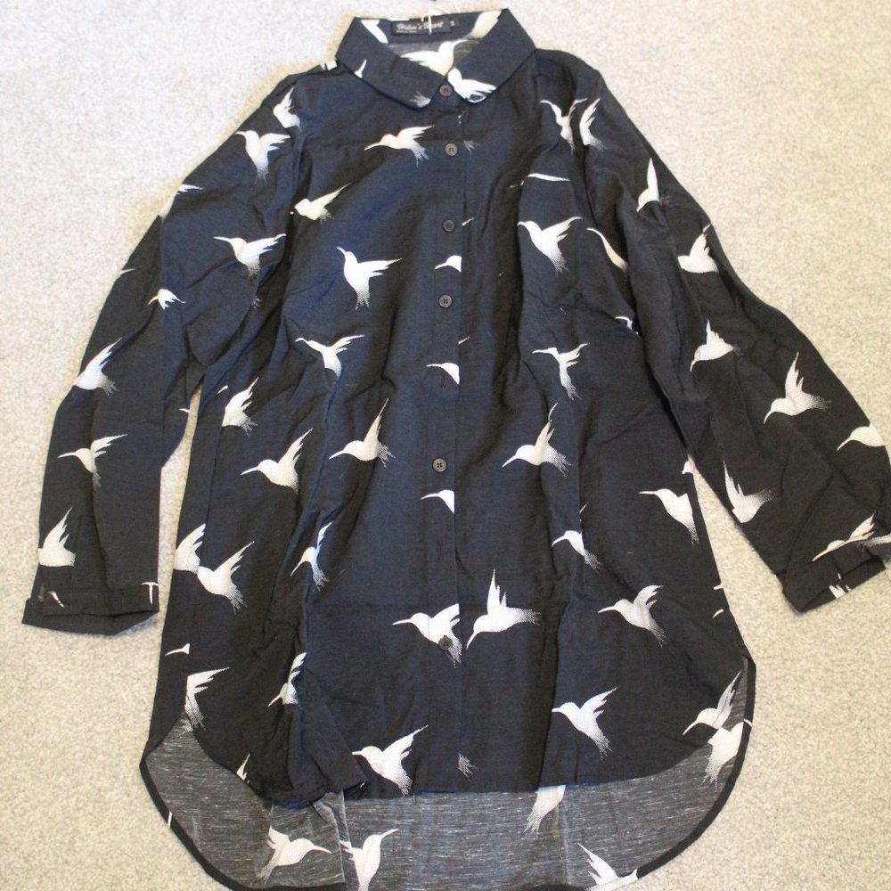 Helen's Heart Button Down Shirt Birds, never worn